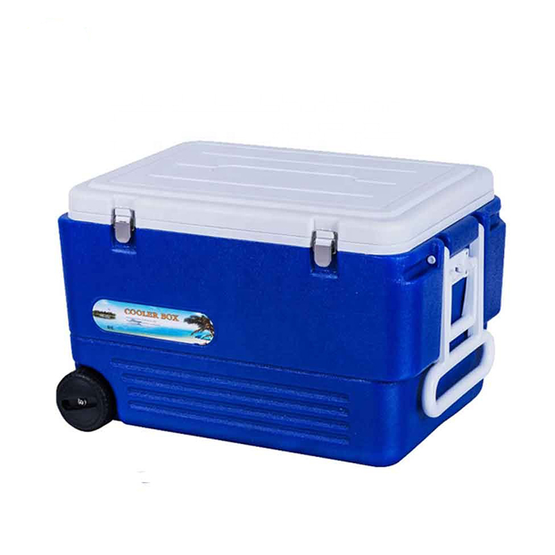 80L Large plastic cool box with wheels
